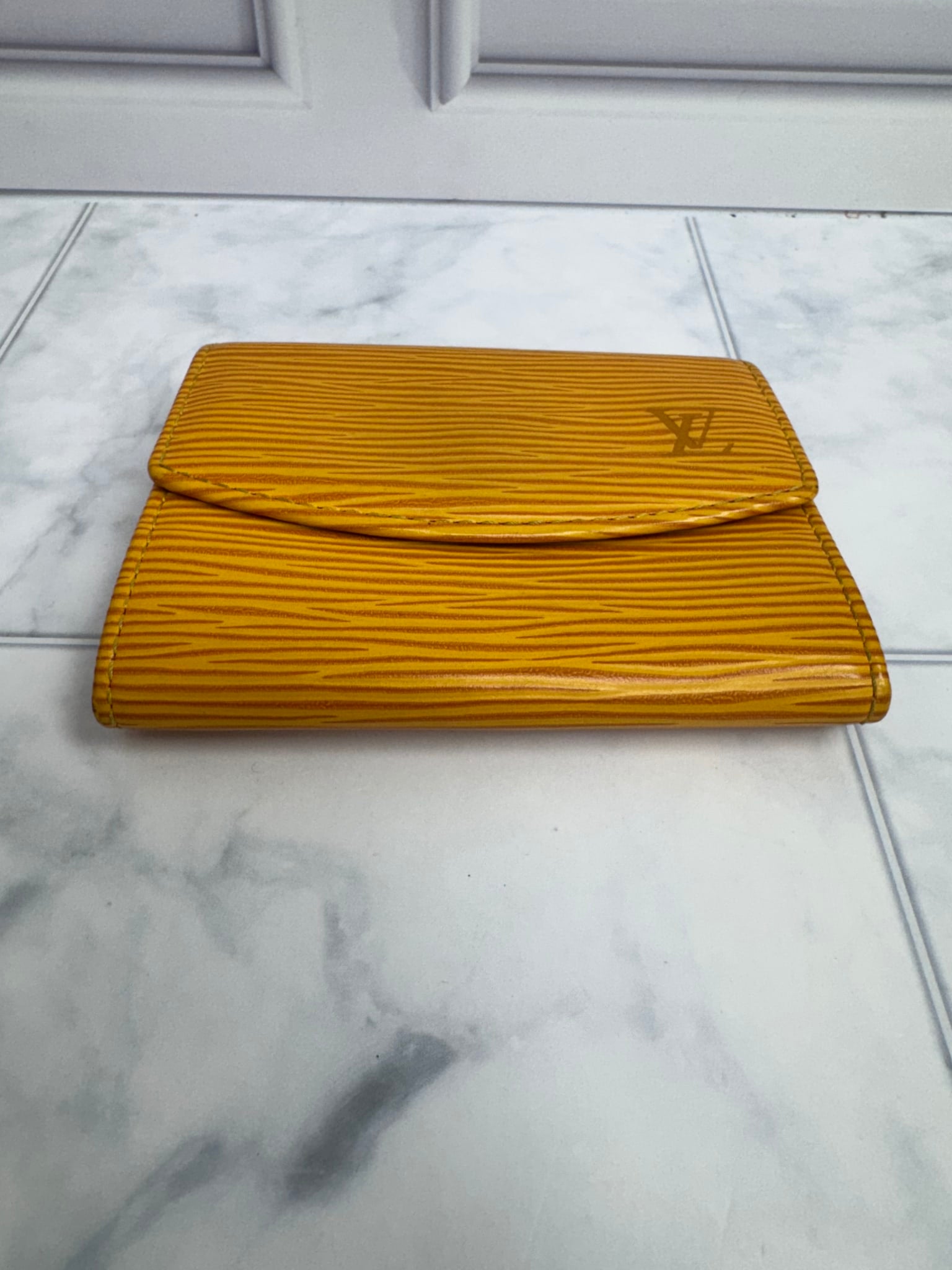 Louis Vuitton Yellow Epi Porte Monnaie Simple Coin Case