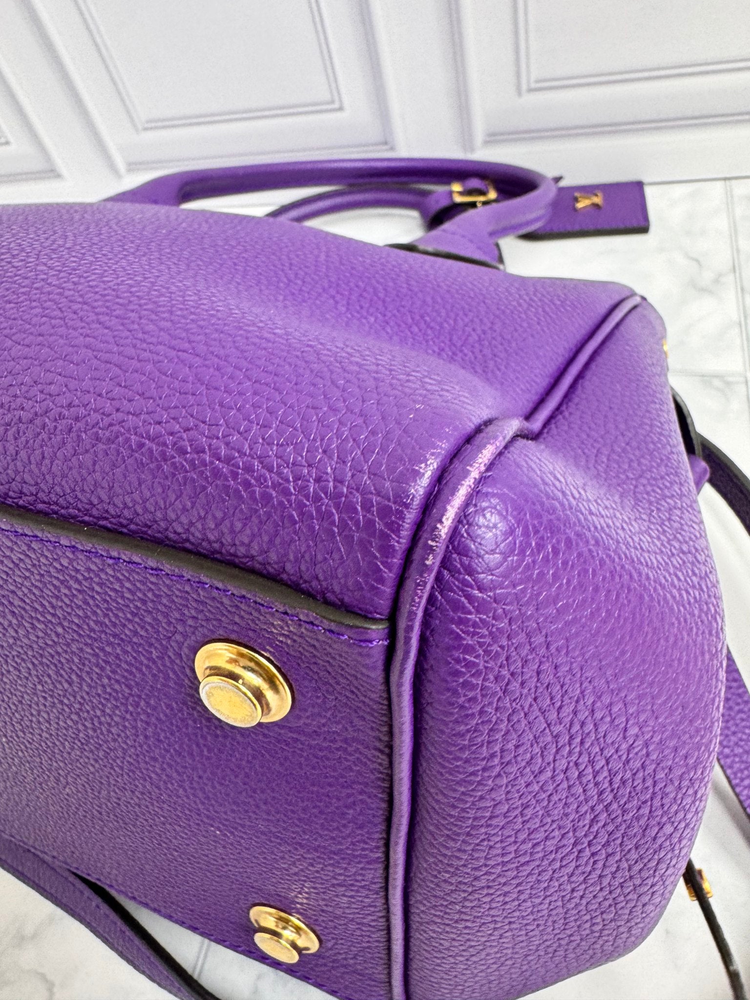 Louis Vuitton Purple Grained Leather Milla Pm 2Way Bag
