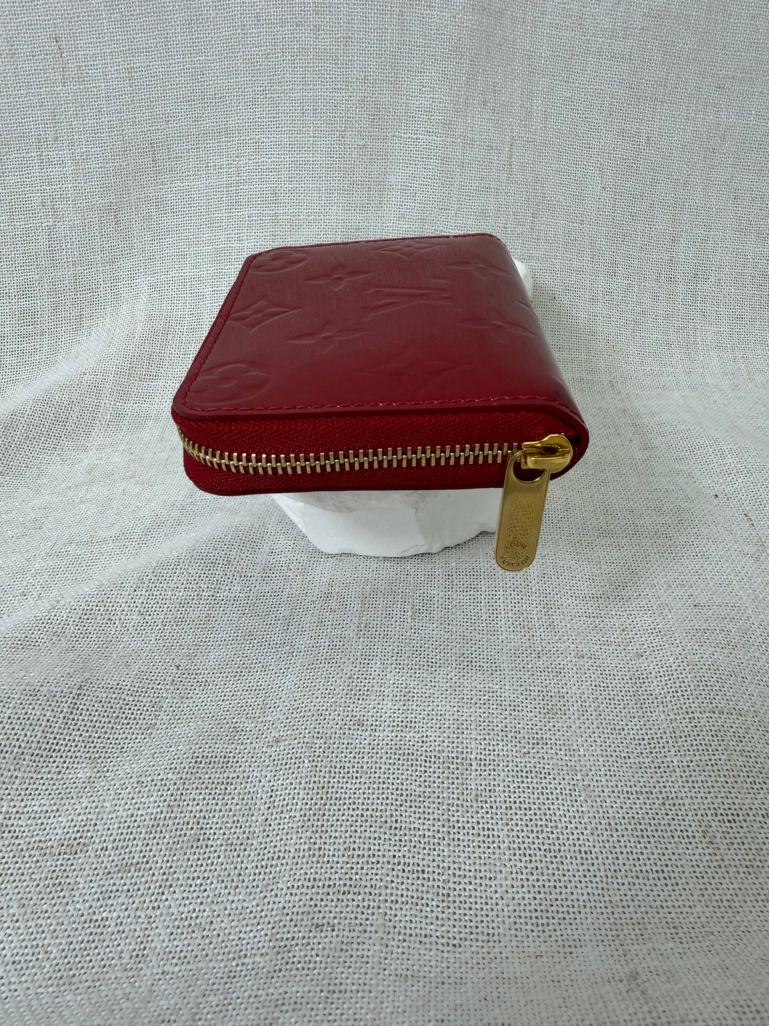 Louis Vuitton Red Vernis Leather Compact Zippy Wallet 