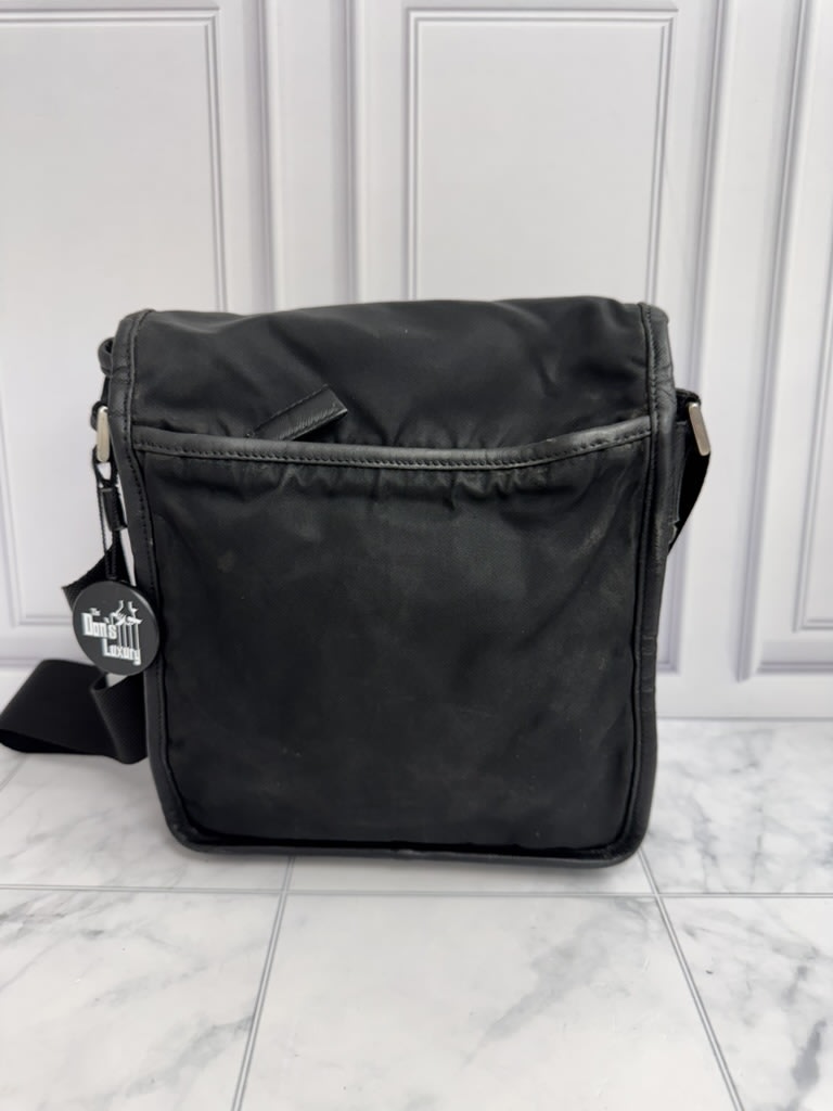 Prada Black Nylon Single Buckle Messenger Crossbody Bag