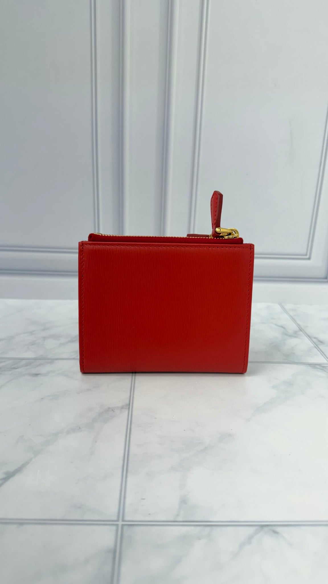 BRAND NEW - Prada Red Leather Compact Wallet 