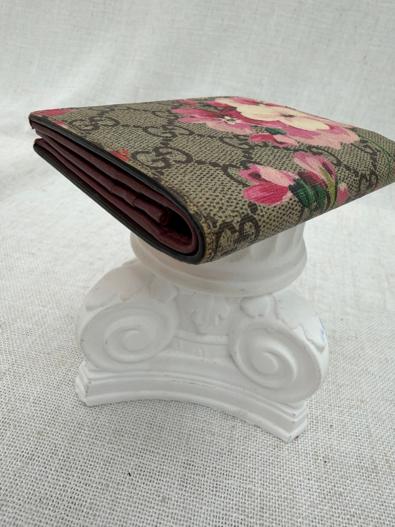 Gucci Pink Blooms Coated Canvas Compact Wallet