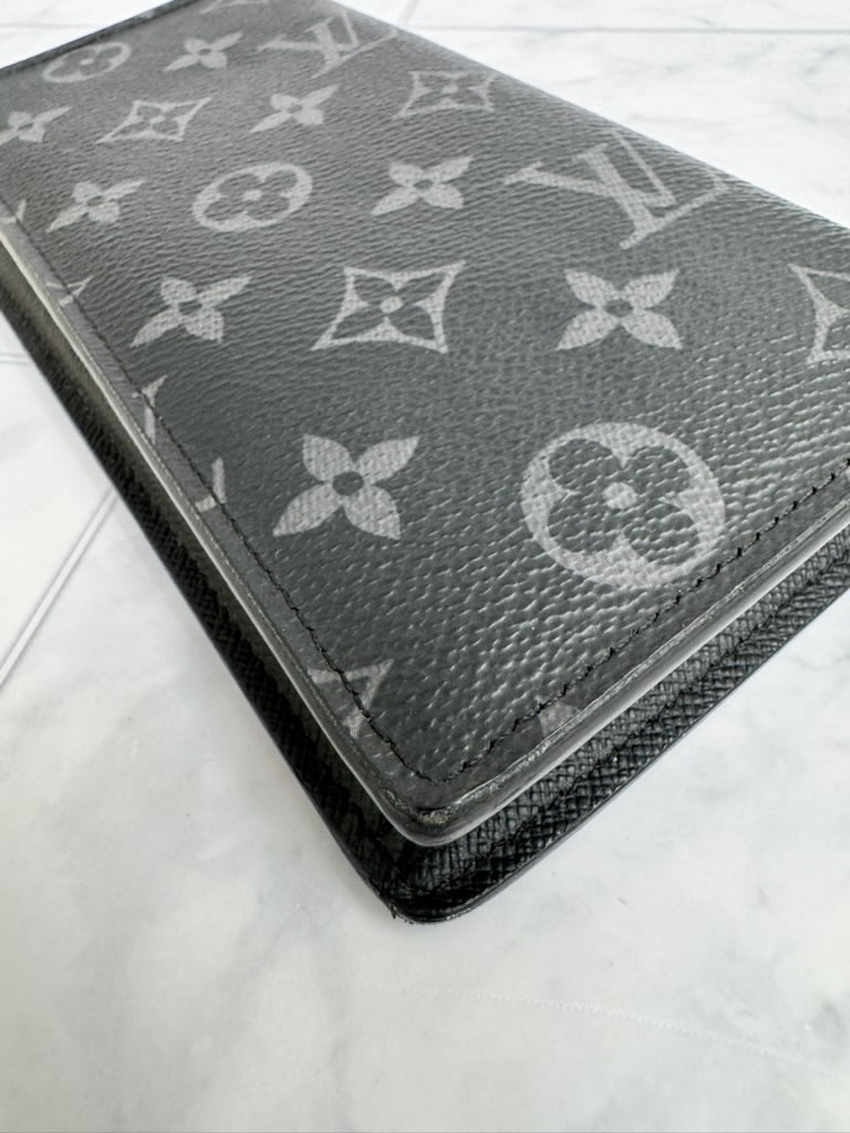 Louis Vuitton Monogram Eclipse Brazza Long Wallet 