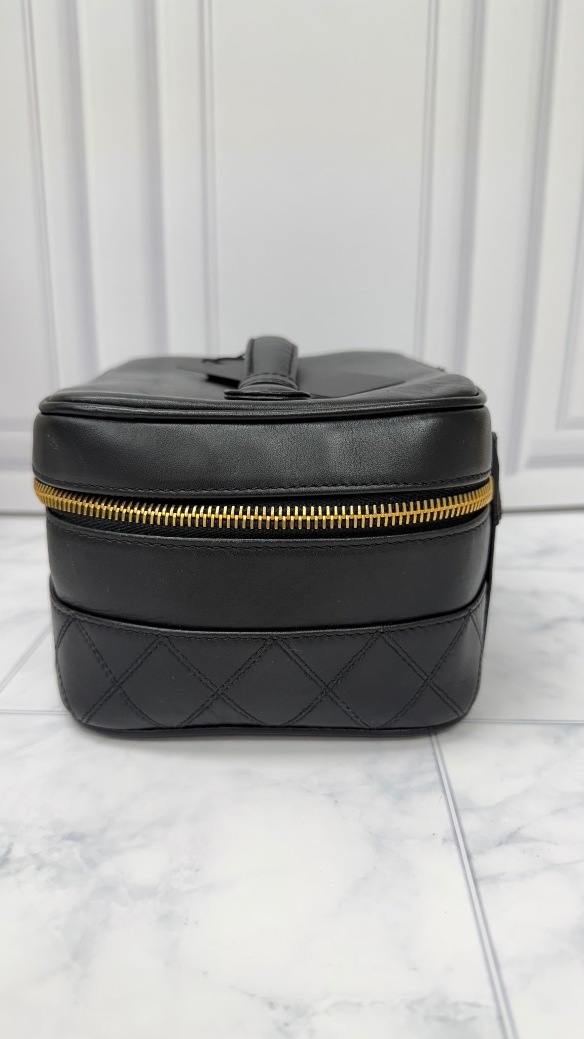 Chanel Black Lambskin Vanity Case 
