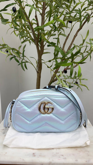 BRAND NEW - Gucci Iridescent Leather GG Marmont Crossbody Bag