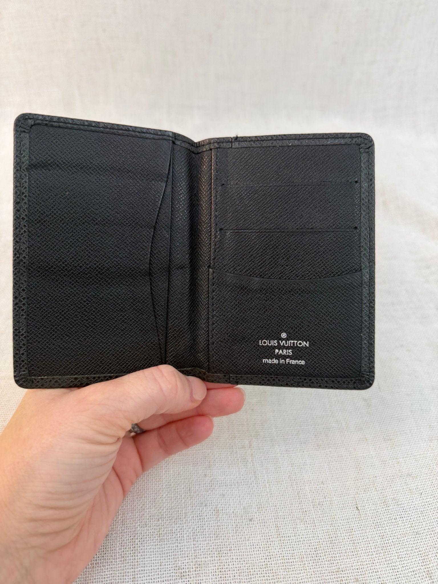 Louis Vuitton Black Leather Taiga Pocket Organizer