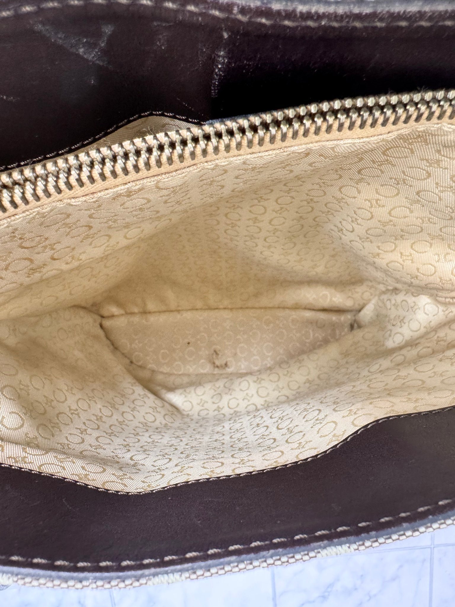 Celine Brown C Macadam Canvas Bucket Bag