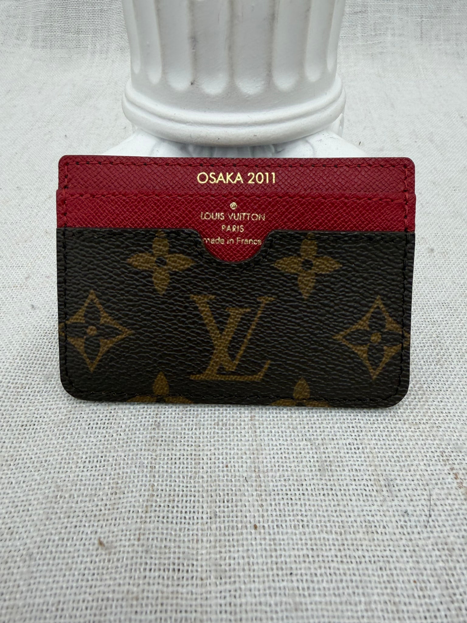 Louis Vuitton Monogram & Red Card Holder 