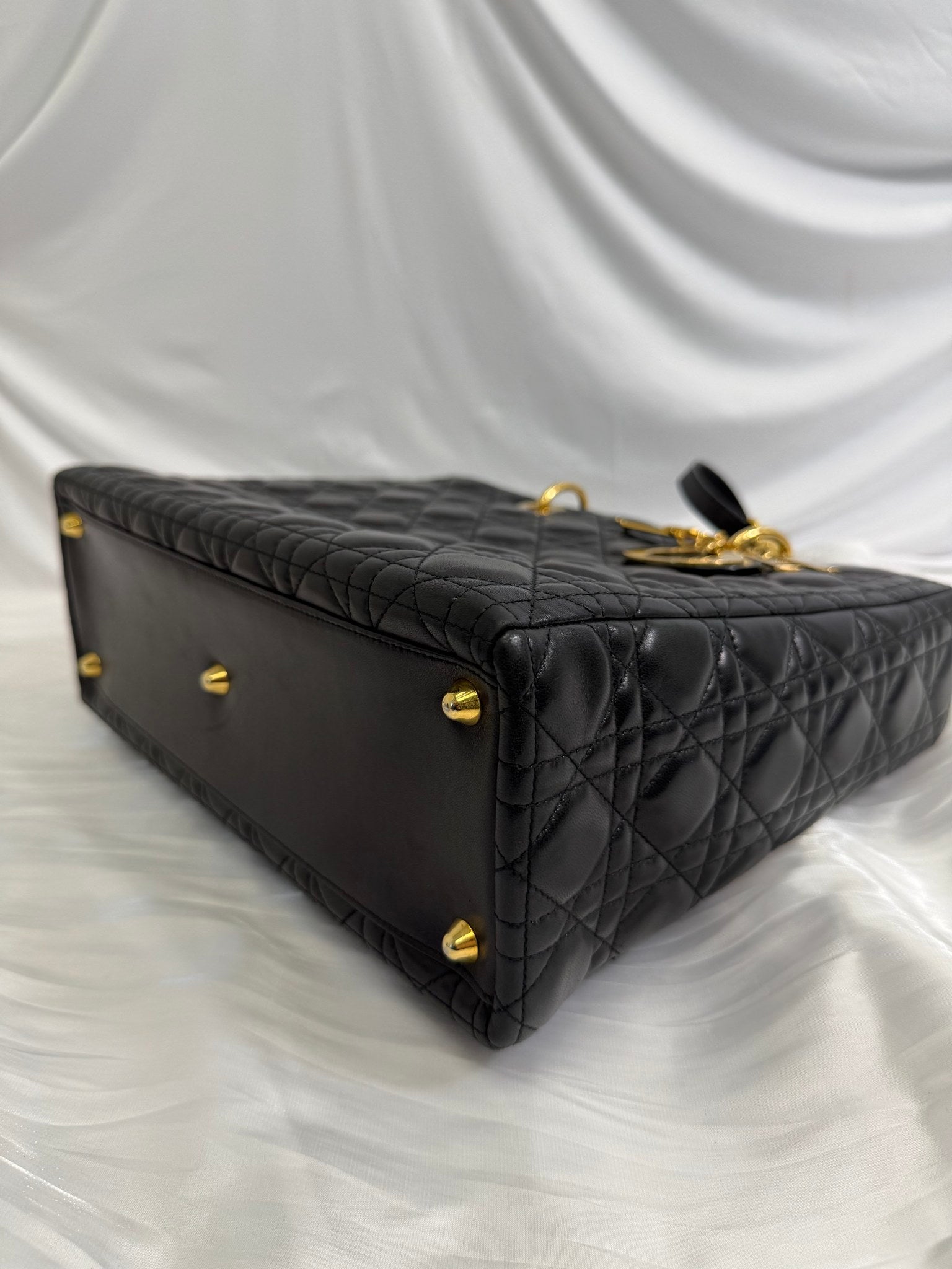 Christian Dior Black Cannage Lambskin Large Lady Dior