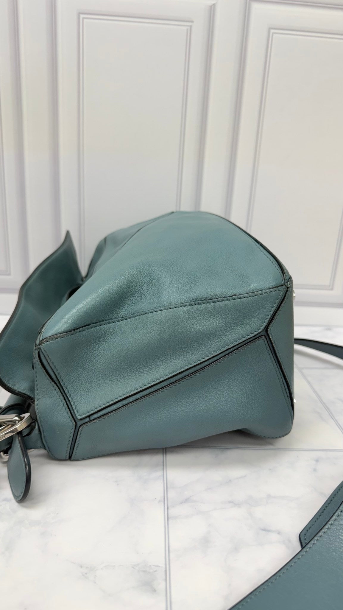 Loewe Teal Leather Puzzle 2Way Bag 