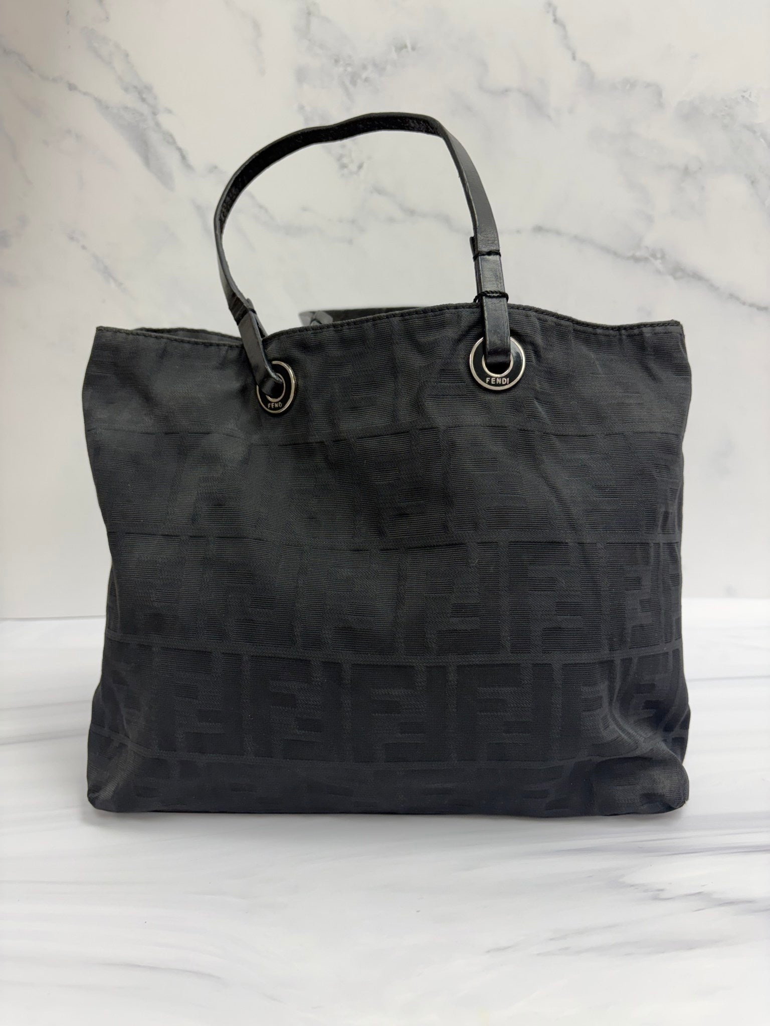 Fendi Black Zucca Canvas Tote Bag
