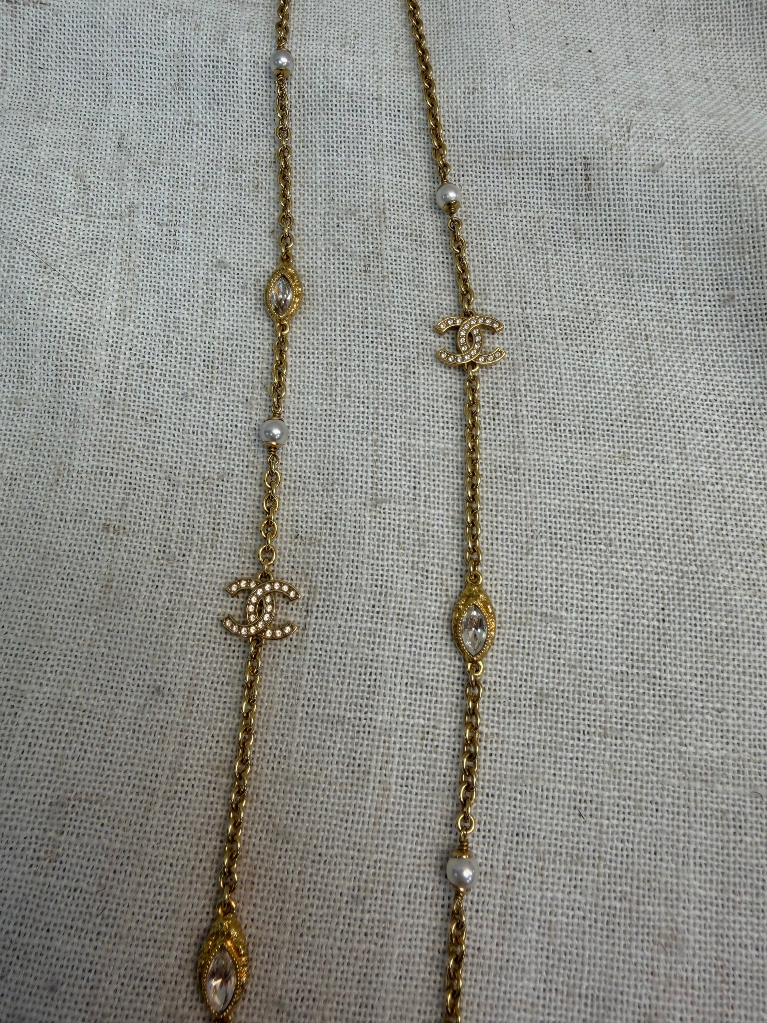 Chanel Gold Tone Sautoir Long Necklace