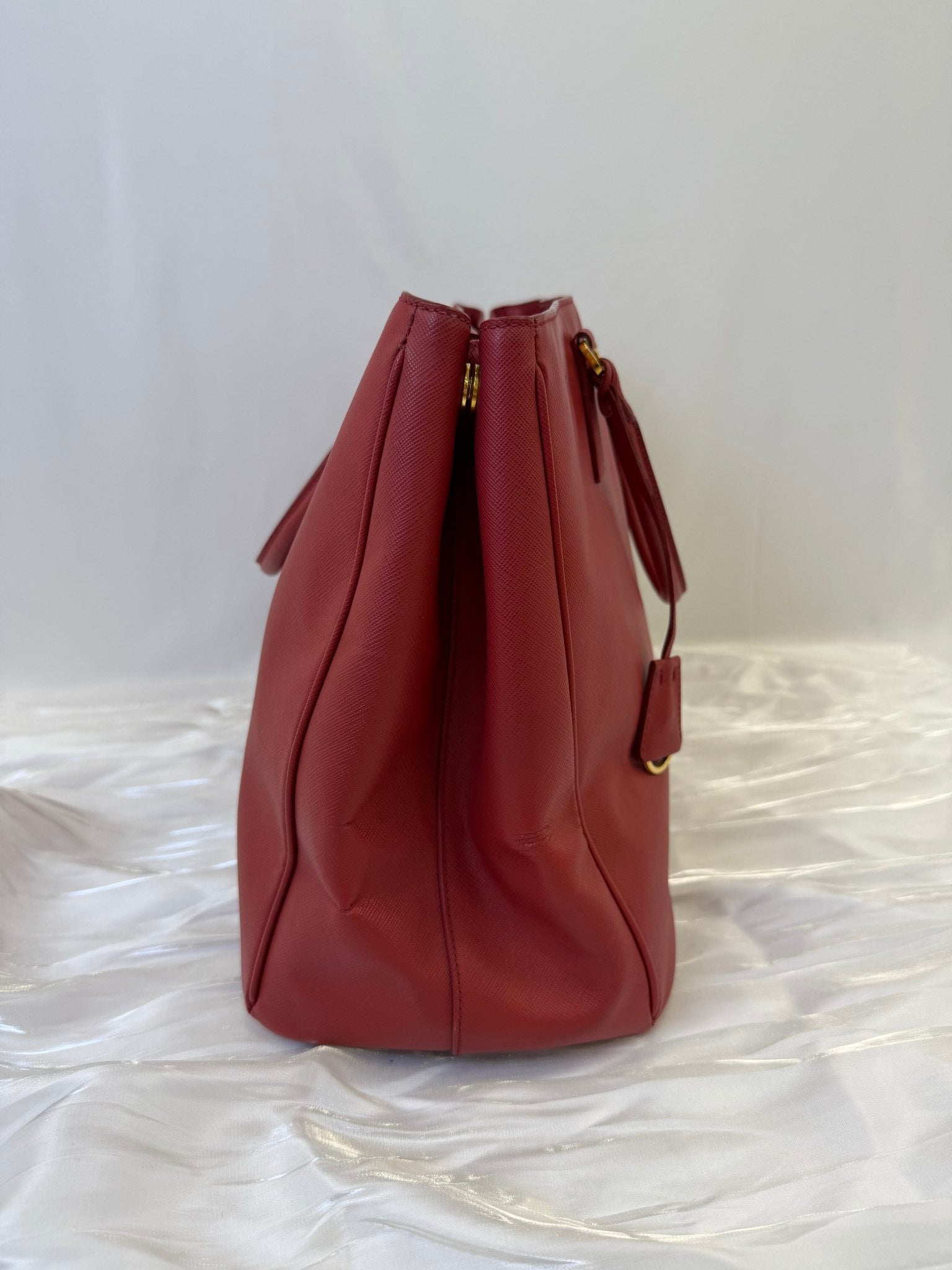 Prada Red Saffiano Leather Large Galleria Tote Bag