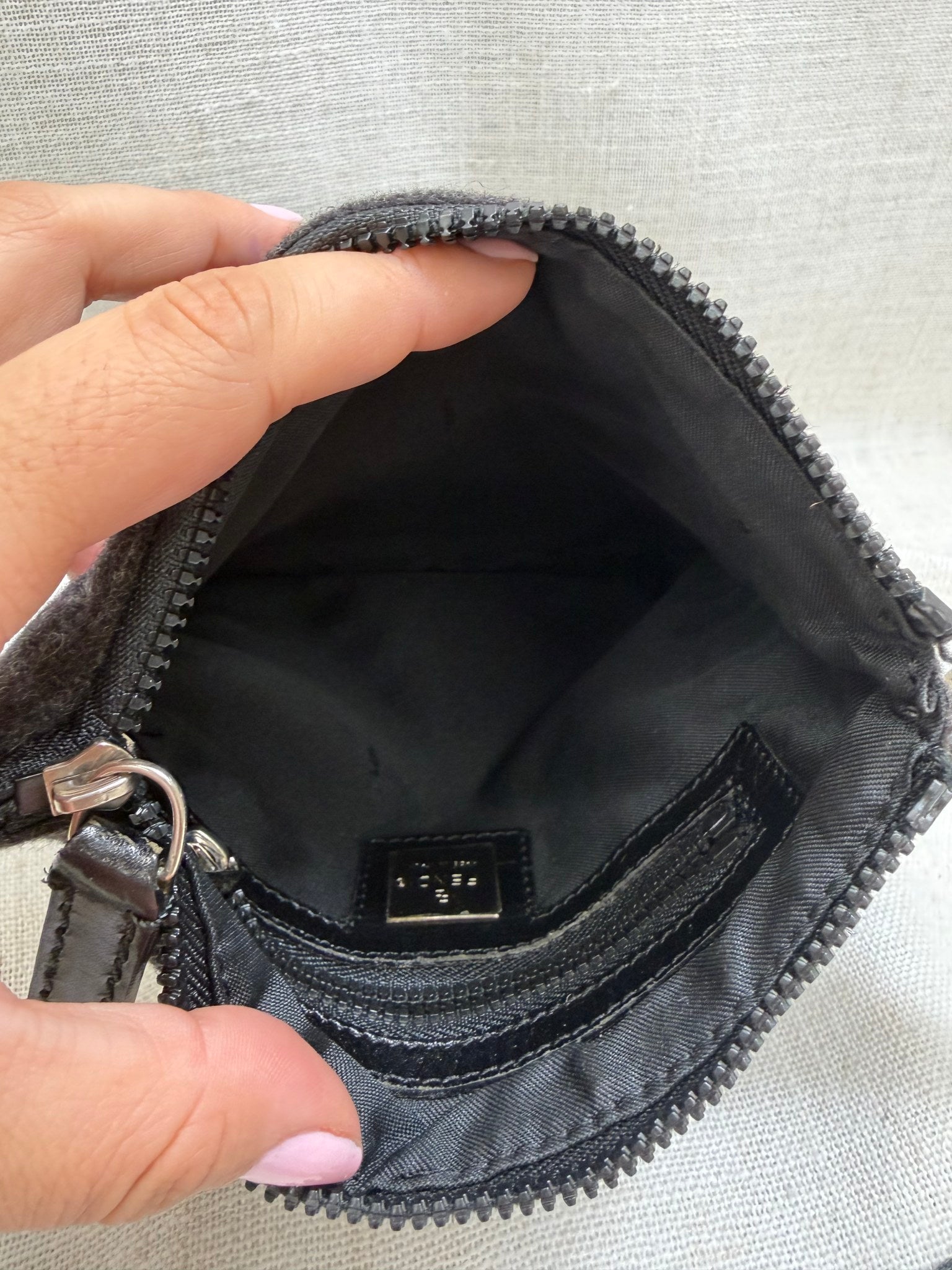 Fendi Grey Wool Blend Belt Bag