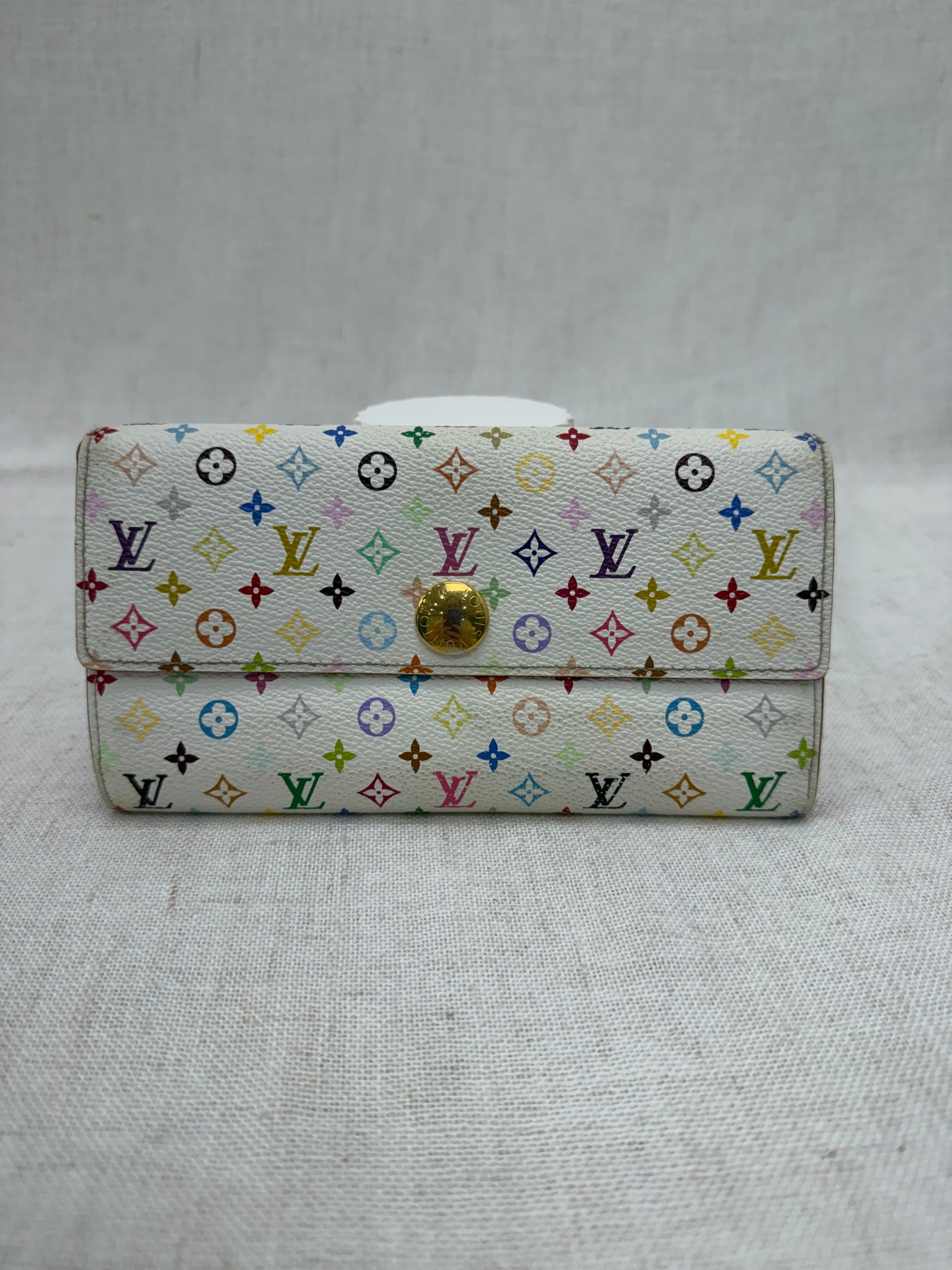 Louis Vuitton White Multicolor Monogram Sarah Wallet