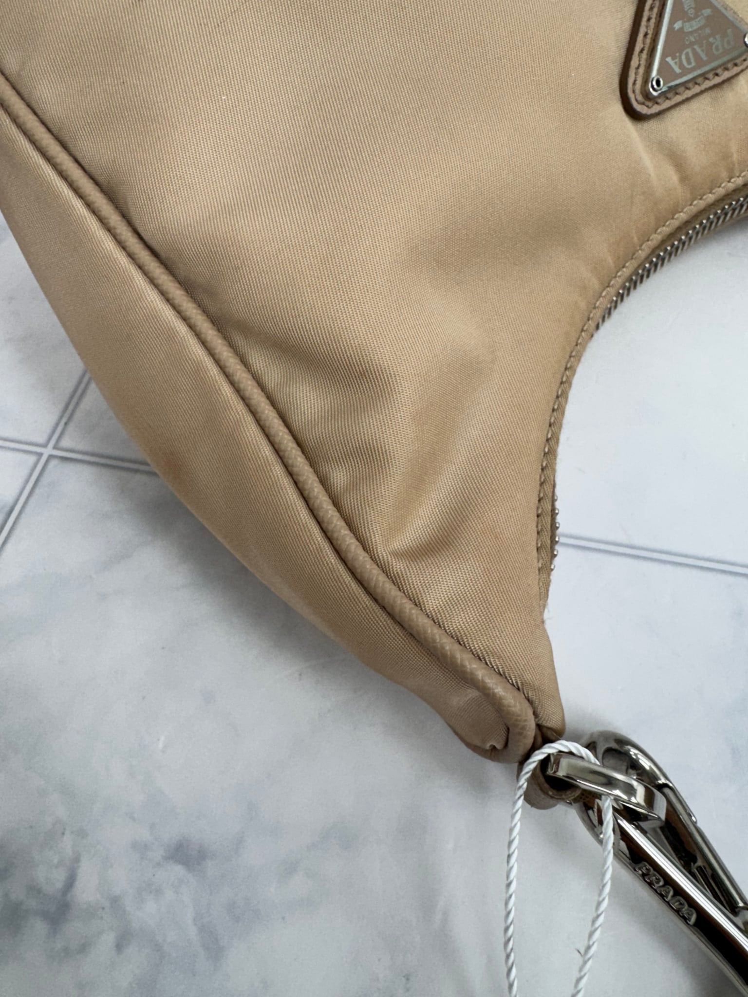 Prada Beige Nylon Re-Edition 2005 Crossbody Bag
