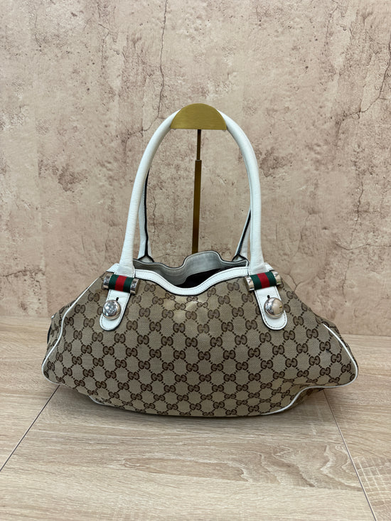 Gucci Beige GG Canvas Match Ball Sherry Line Tote Bag