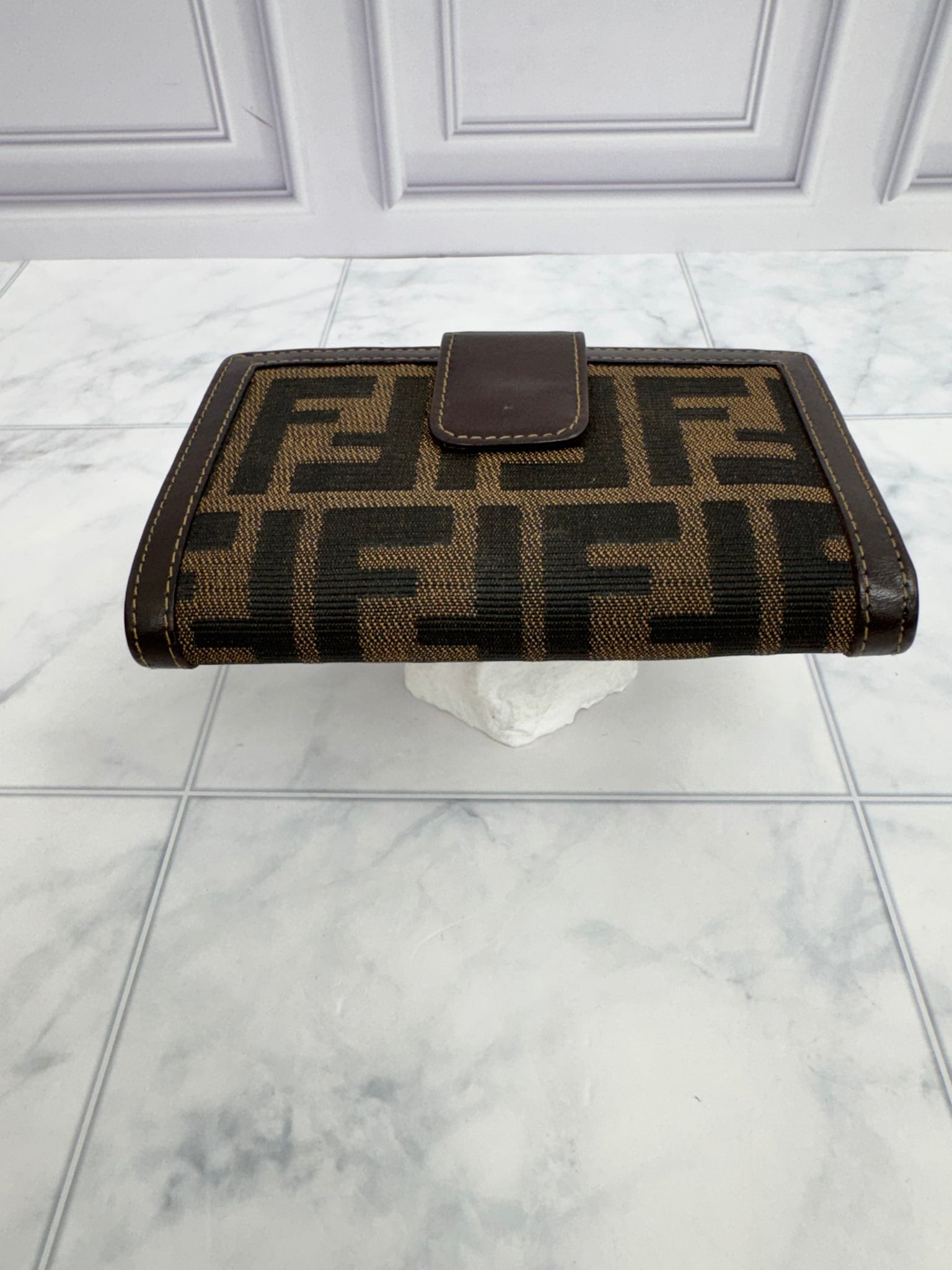 Fendi Brown Zucca Canvas French Wallet