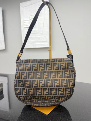 Fendi Brown Zucca Canvas Shoulder Bag