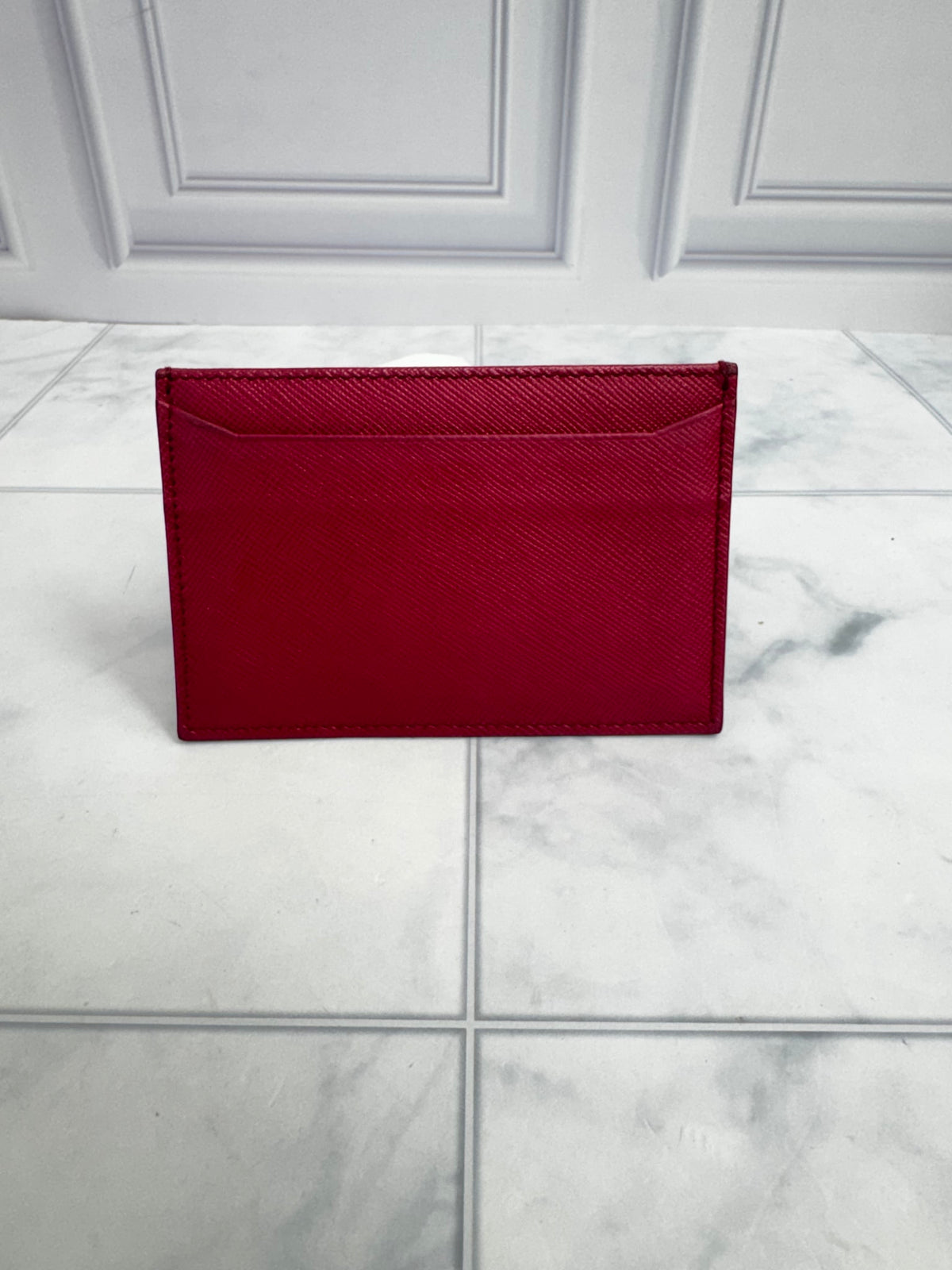 Prada Raspberry Pink Saffiano Leather Card Holder