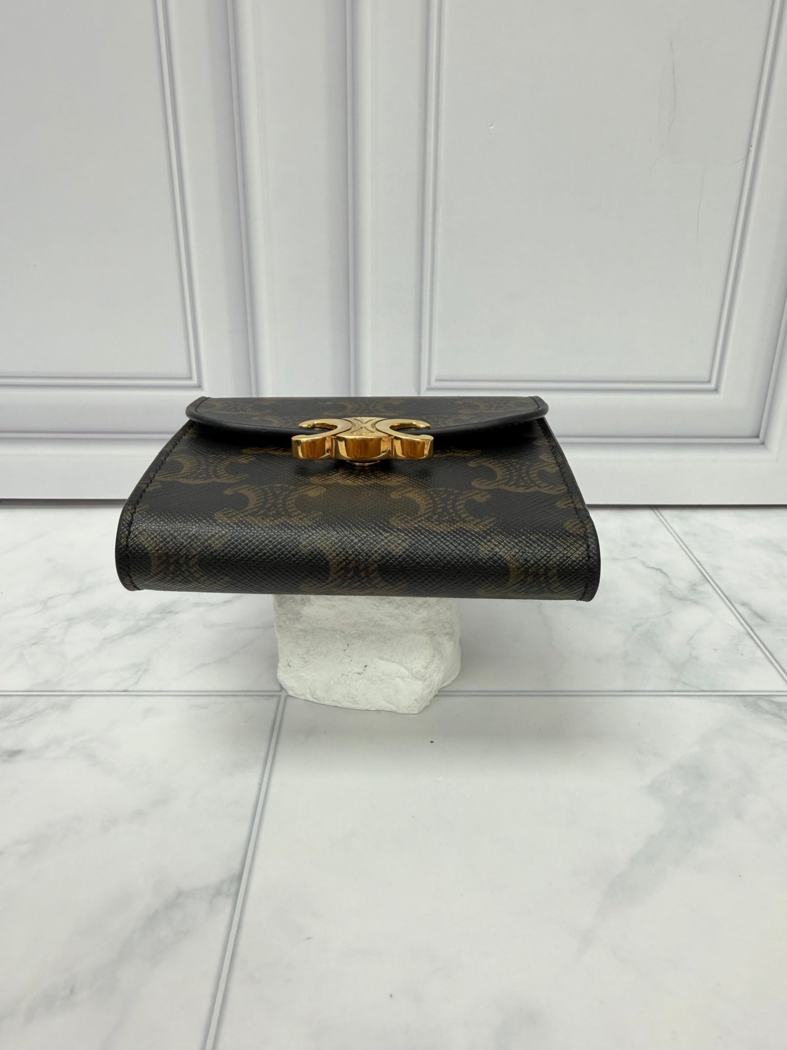 Celine Brown Macadam Compact Wallet 