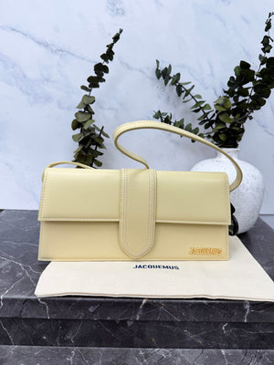 BRAND NEW - Jacquemus Creme Leather Le Bambino Long Shoulder Bag