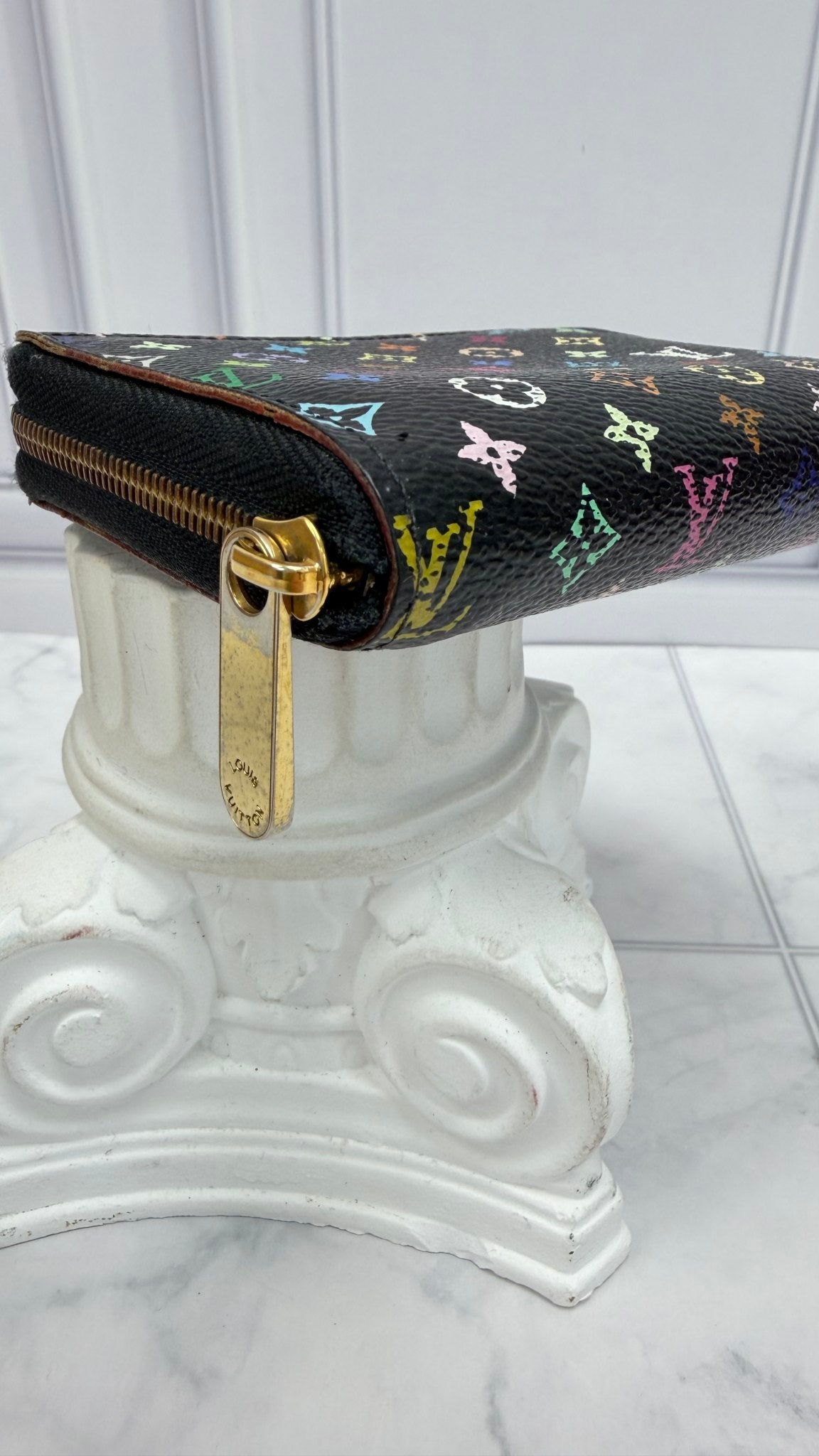 Louis Vuitton Black Multicolor Monogram & Purple Compact Zippy Wallet 