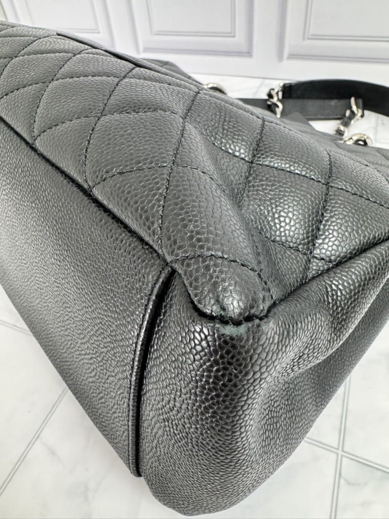 Chanel Black Caviar Leather Grand Shopping Tote Bag