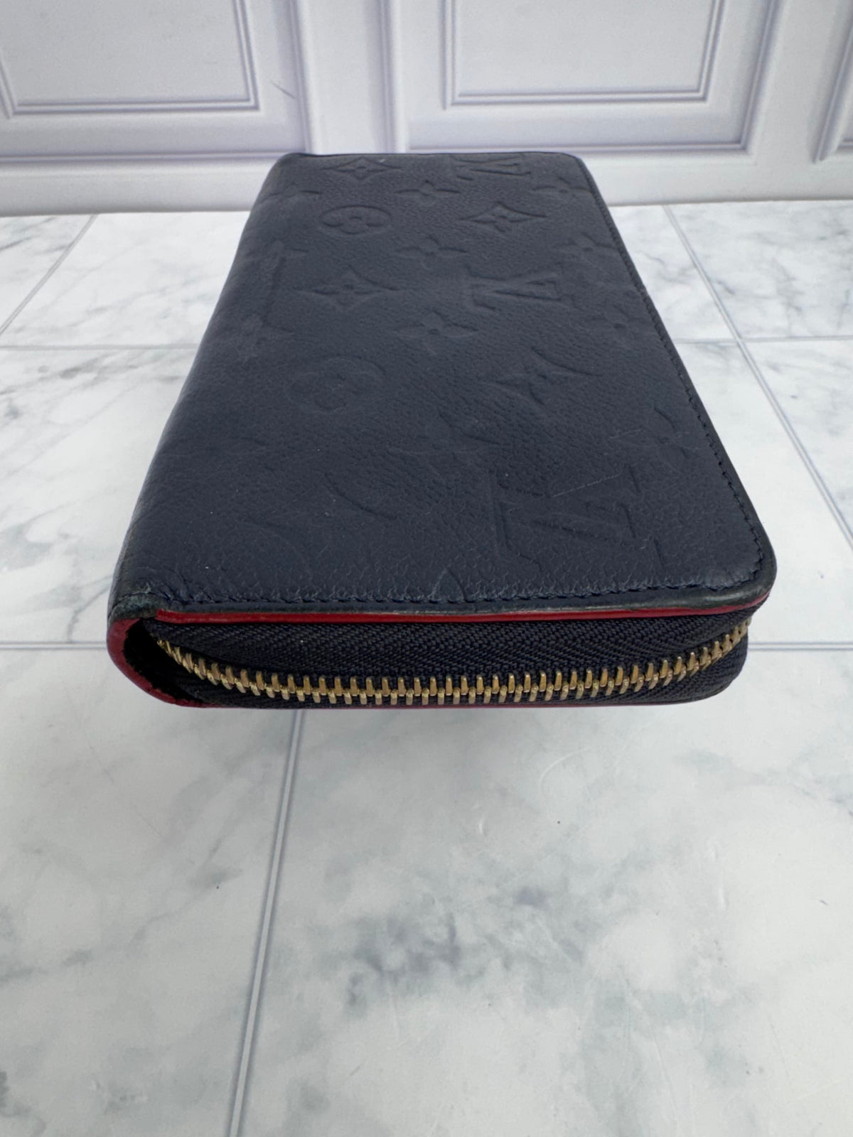 Louis Vuitton Navy Blue Monogram Empreinte Zippy Wallet