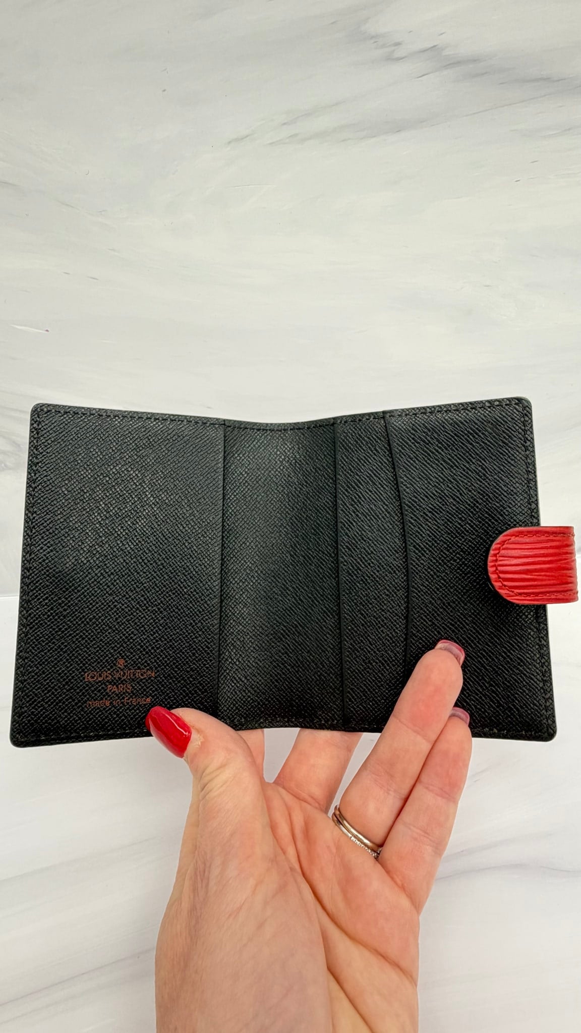 Louis Vuitton Red Epi Leather Mini Card Holder 