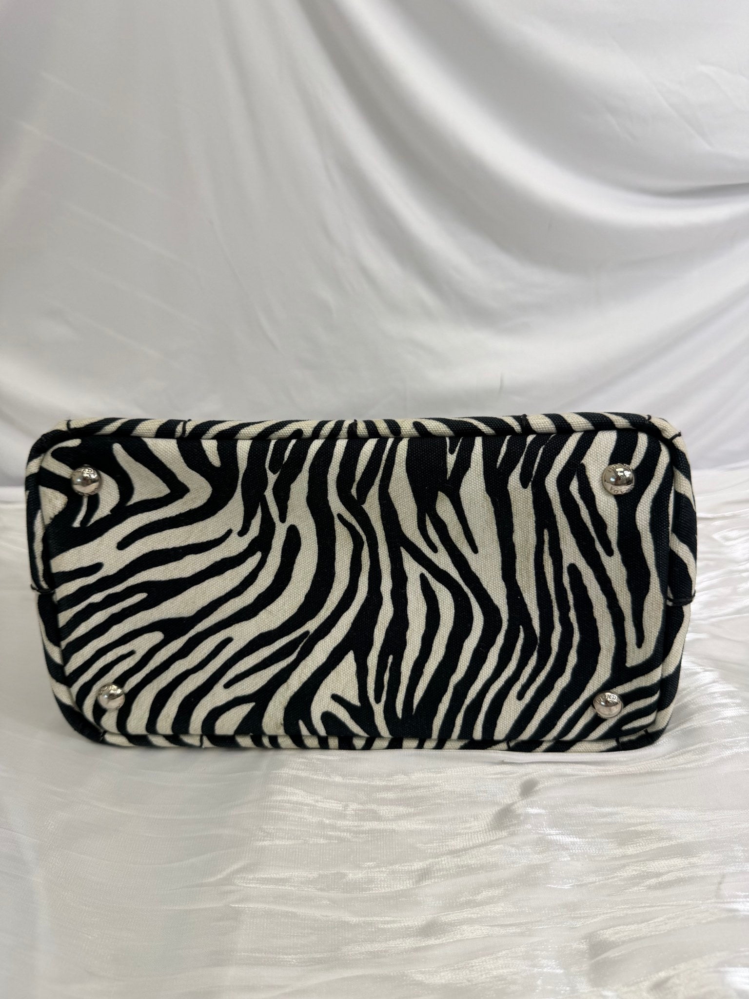 Prada Zebra Print Canvas Small Canapa Bag