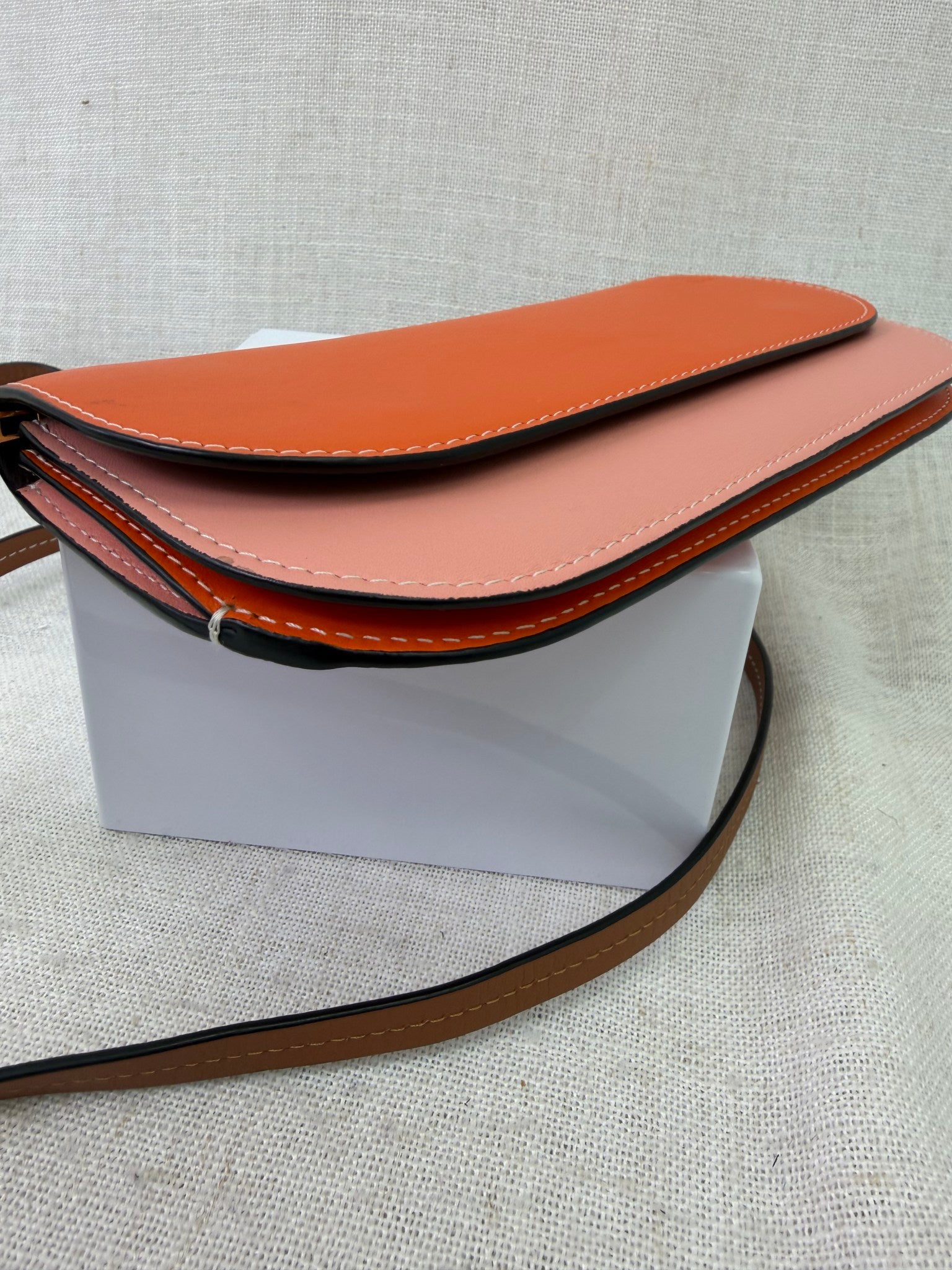 Loewe Orange & Pink Leather Gate Pochette Crossbody