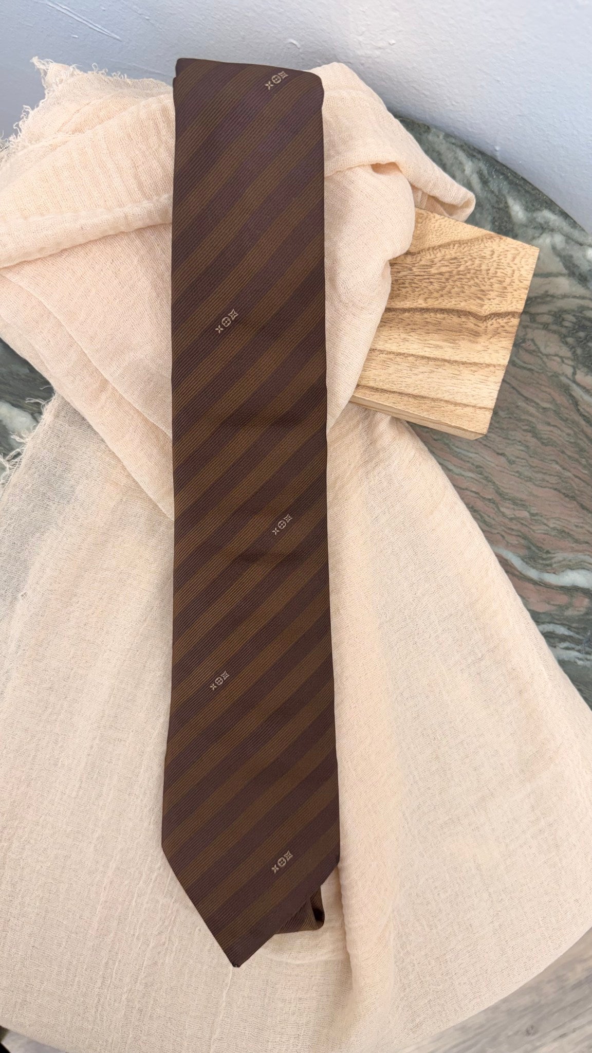 Louis Vuitton Brown Silk Tie 