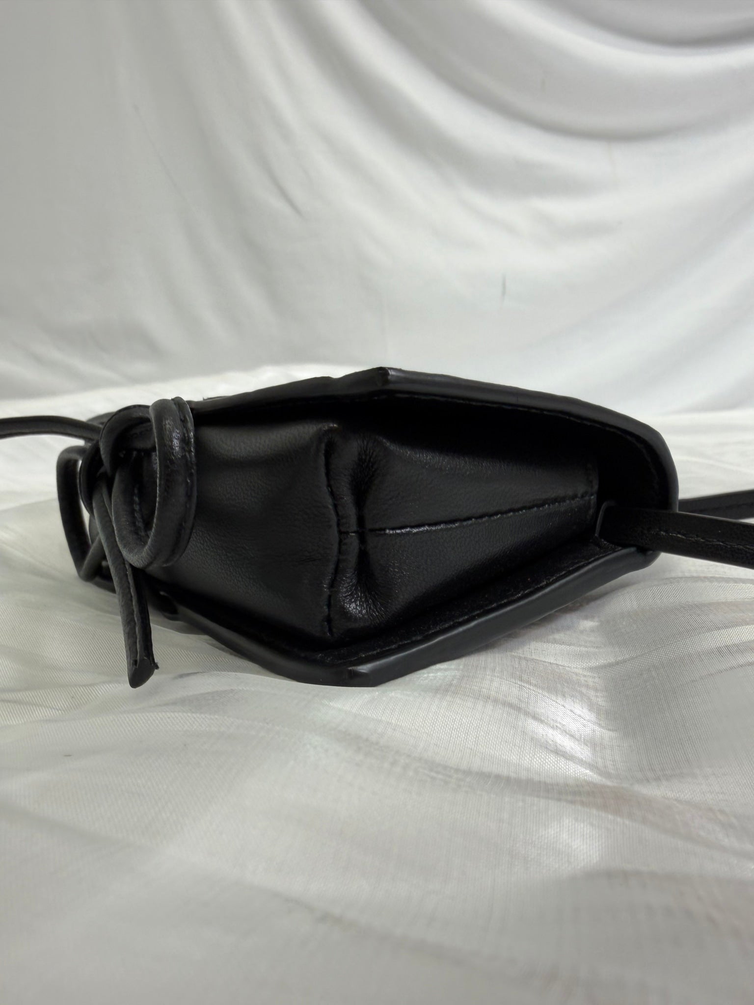 Bottega Veneta Black Intrecciato Mini Wallet On Strap