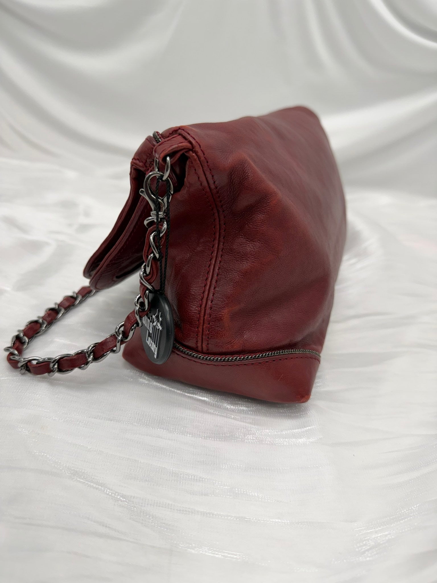 Chanel Burgundy Calfskin CC Soho Chain Shoulder Bag