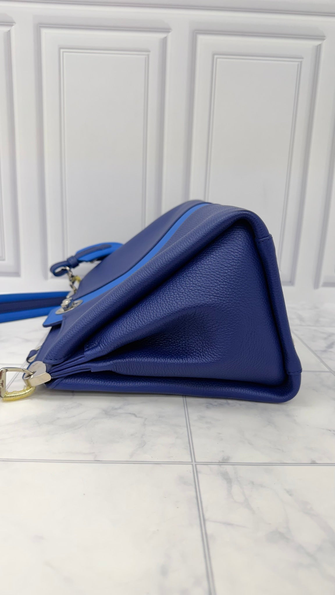 Louis Vuitton Blue Grained Leather Astrid 2Way Bag