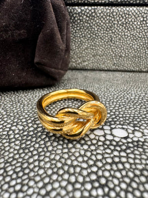 Hermes Gold Tone Atame  Scarf Ring