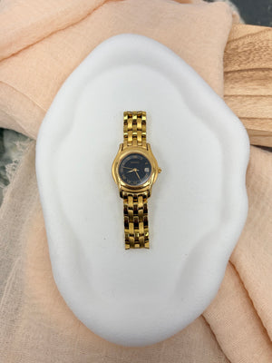 Gucci Gold Tone Stainless Stee &l Black Dial Watch
