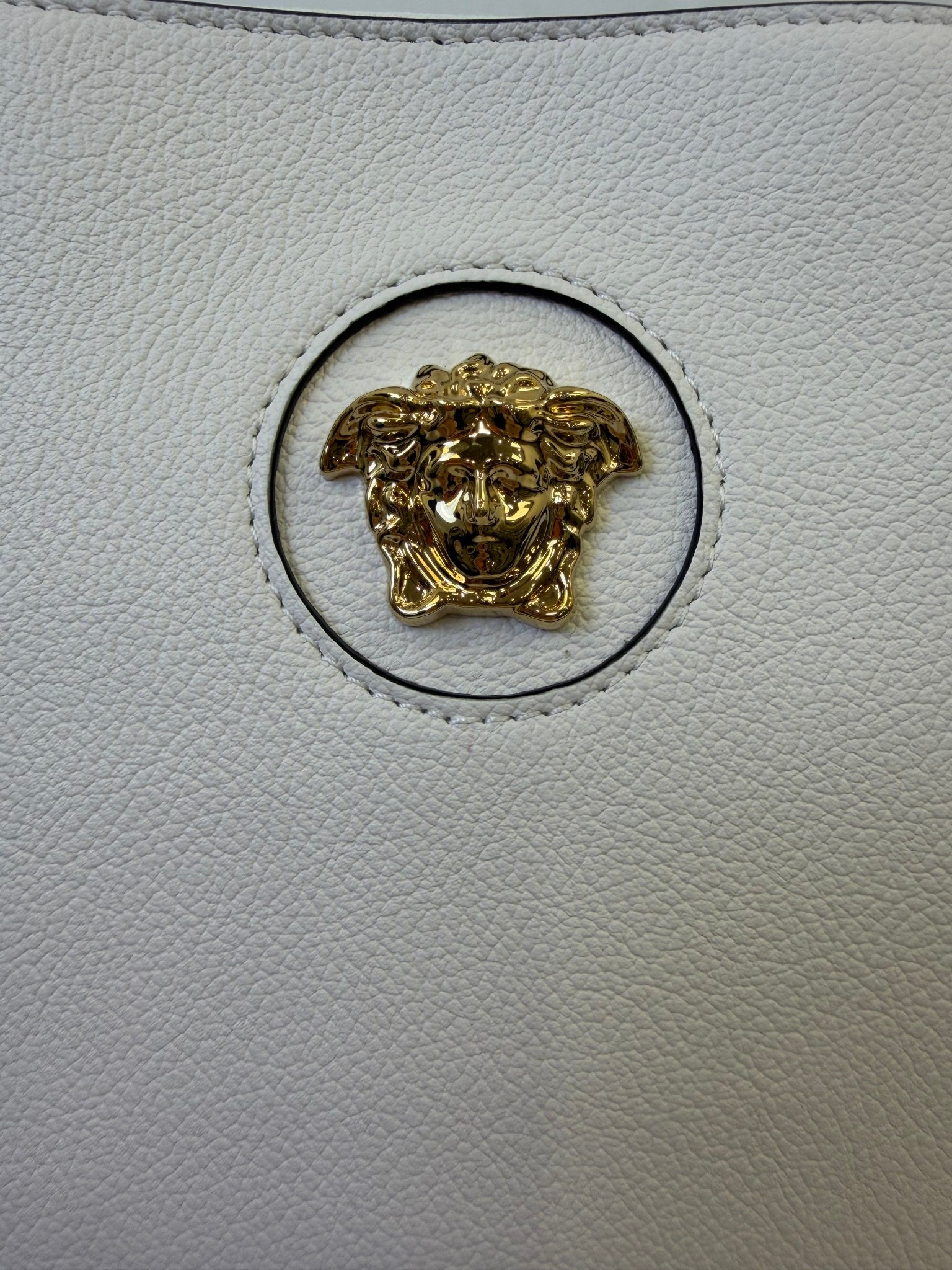 Versace White Leather Pouch With Strap