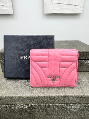Prada Pink Quilted Leather Bifold Wallet