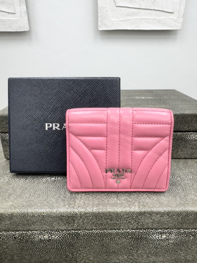 Prada Pink Quilted Leather Bifold Wallet