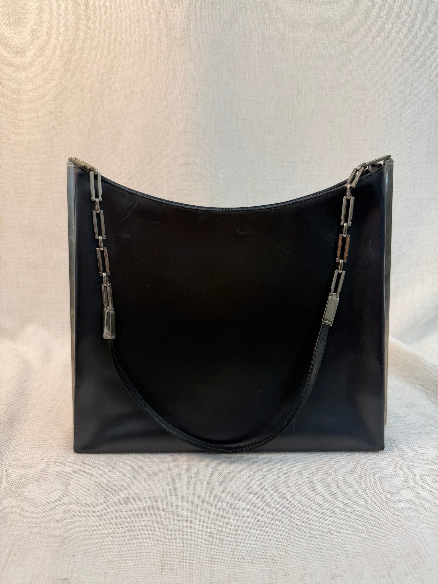 Salvatore Ferragamo Black Leather Shoulder Bag