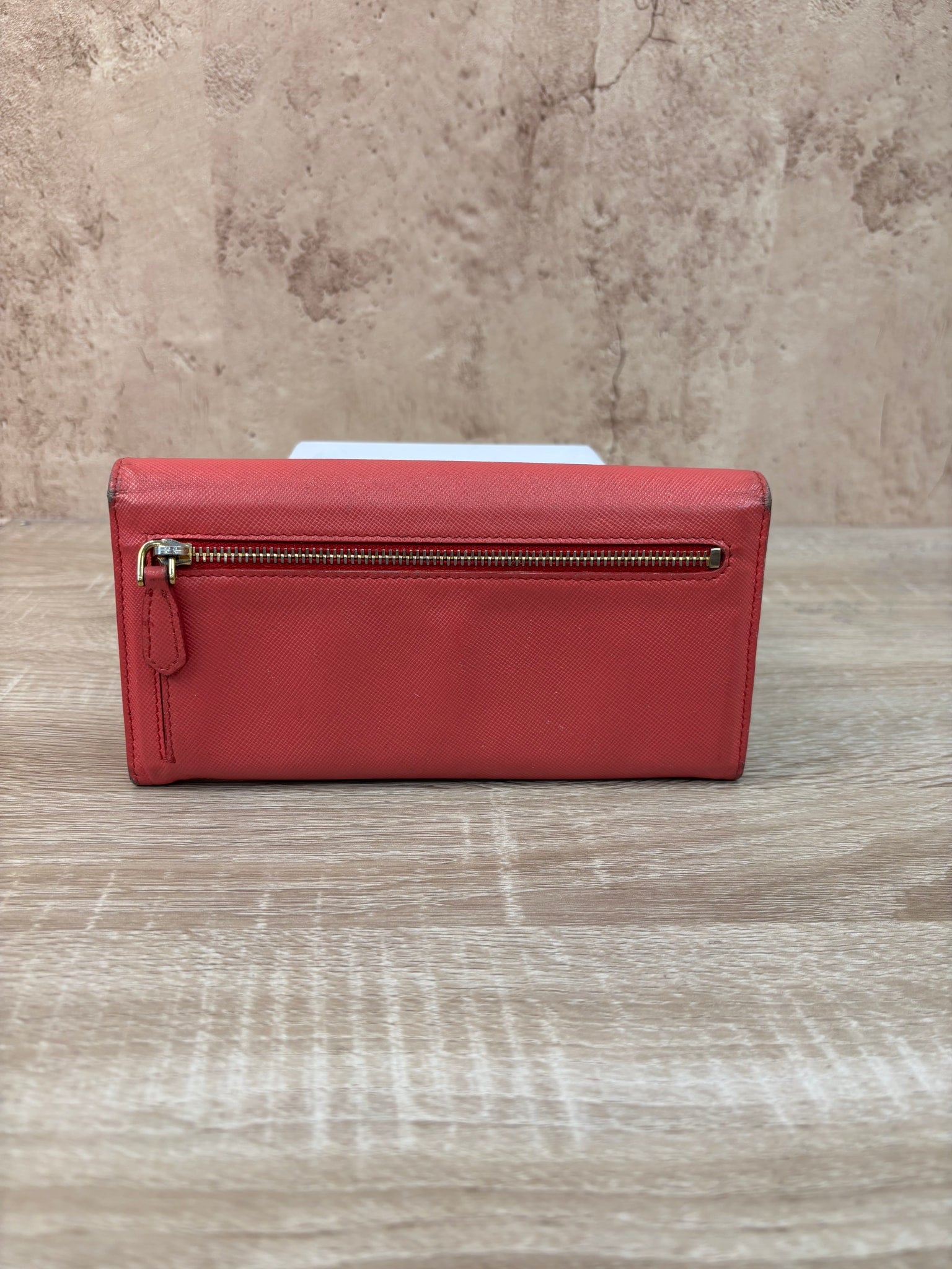 Prada Pink Leather Long Snap Wallet