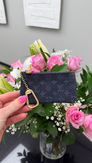 Louis Vuitton Blue Mini Lin Key Cles