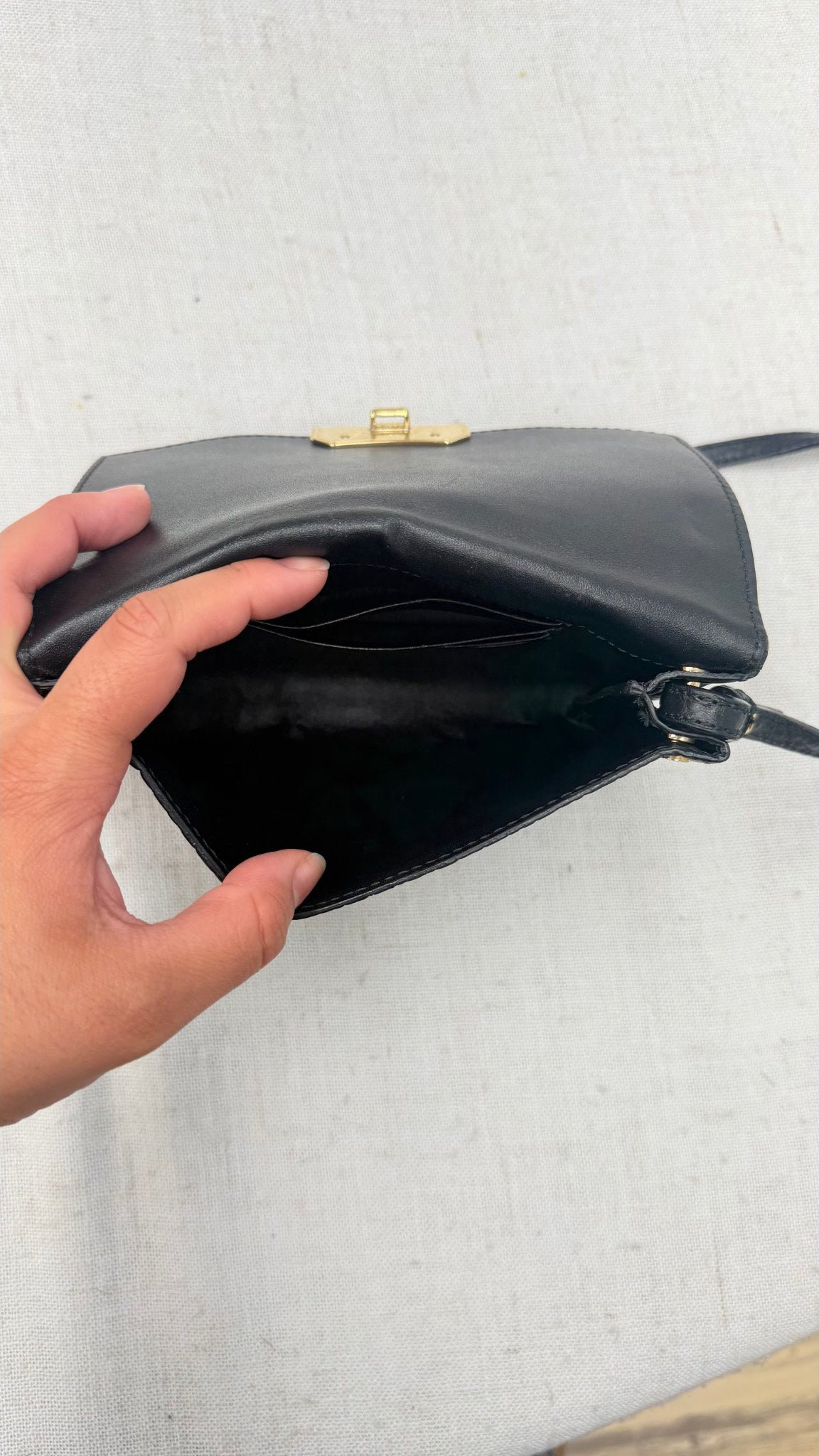 Burberry Black Grained Leather Crossbody Bag