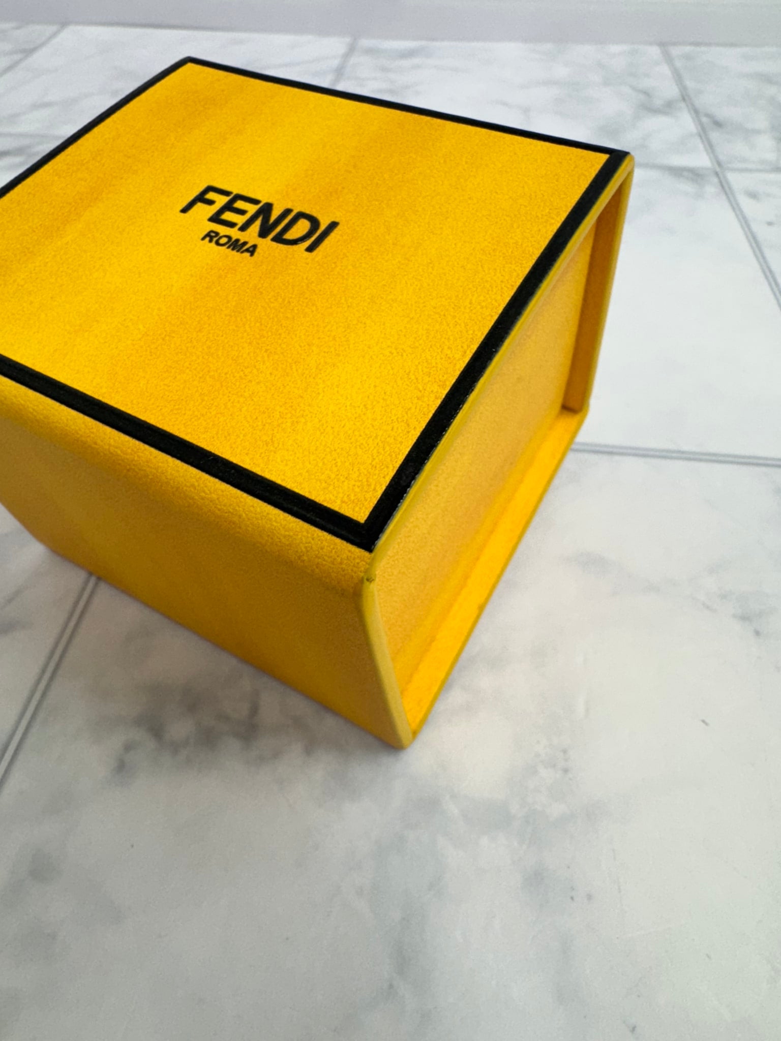 LIKE NEW - Fendi Yellow Leather Roma Mini Box Charm