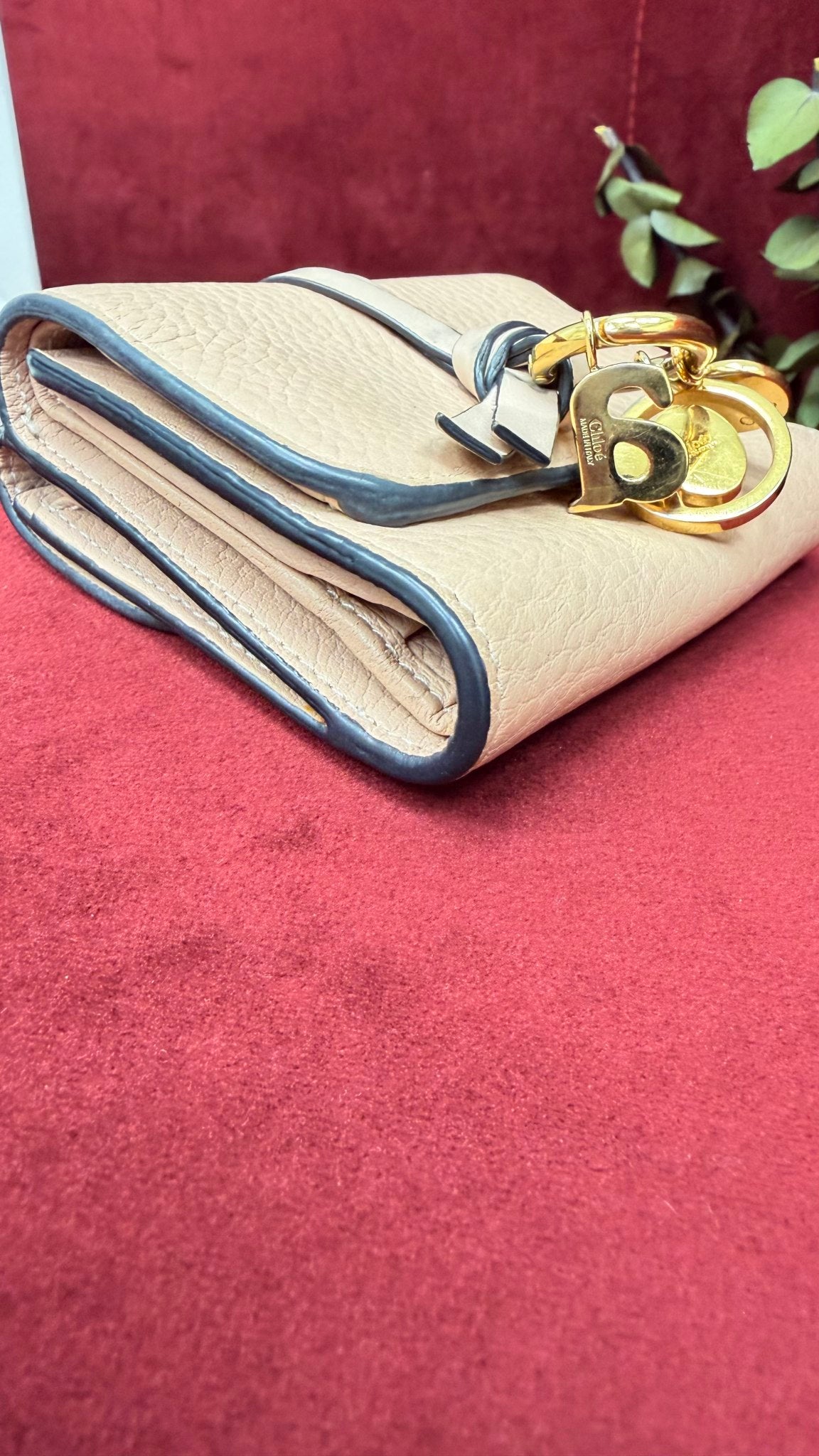 Chloe Pink Leather Alphabet Compact Wallet