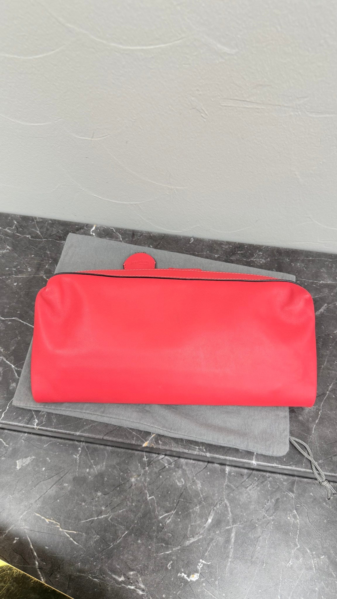 Alexander McQueen Coral Pink Leather Fold Over Clutch