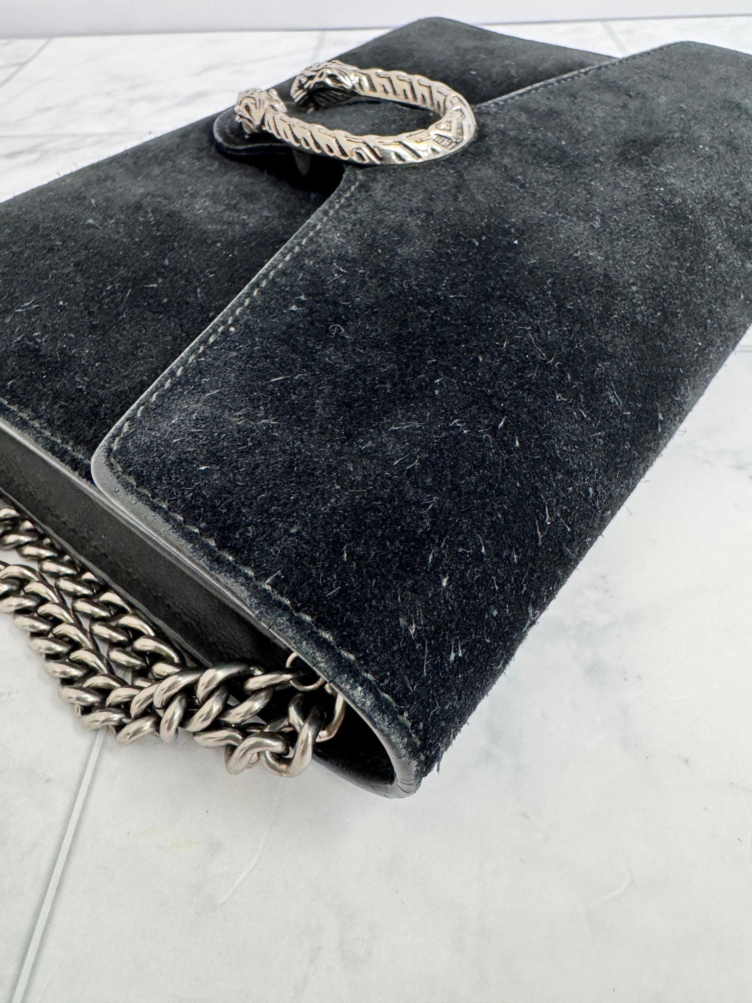 Gucci Black Suede Dionysus Crossbody Bag