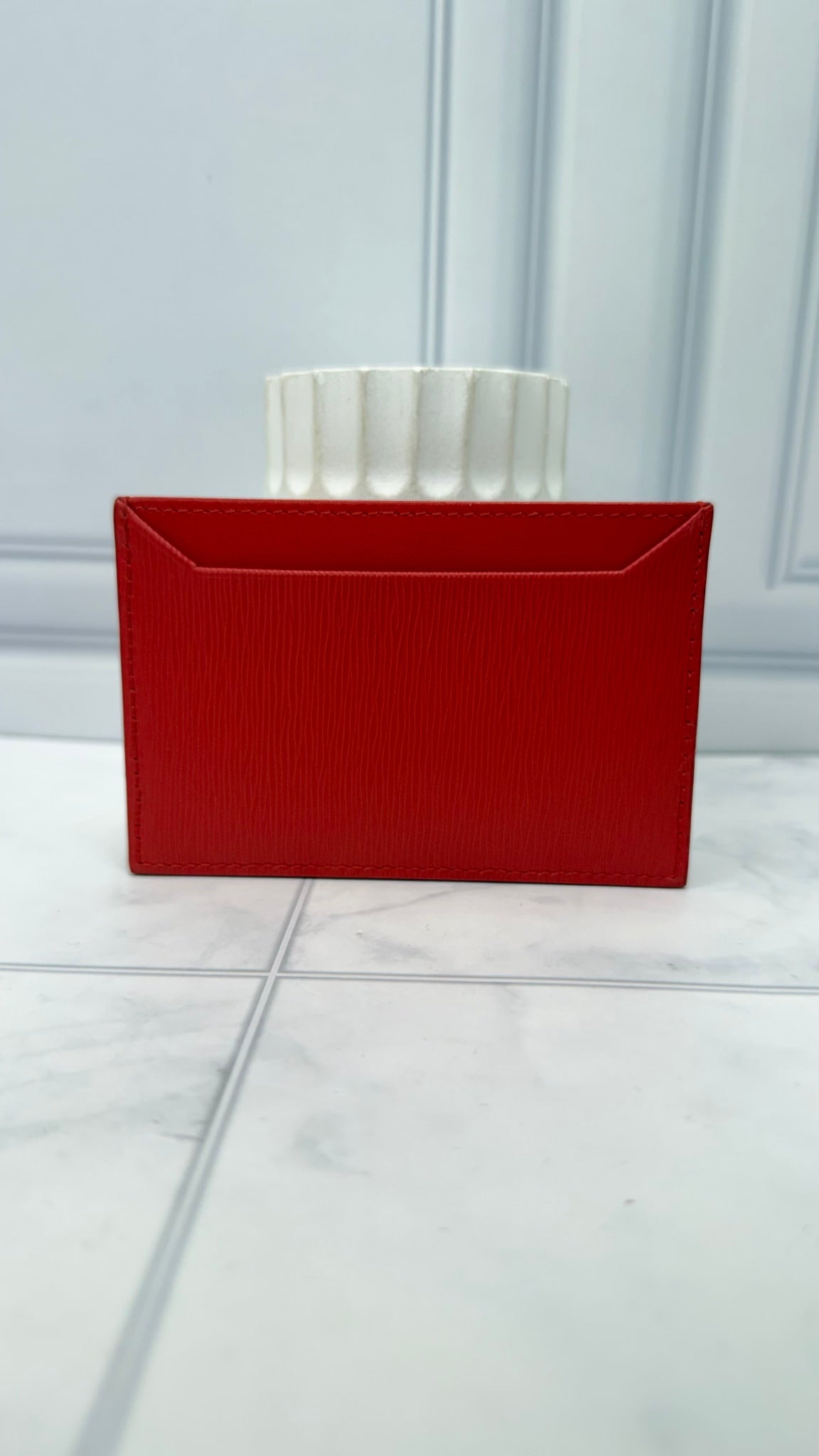 LIKE NEW- Prada Red Vitello Move Leather Card Case